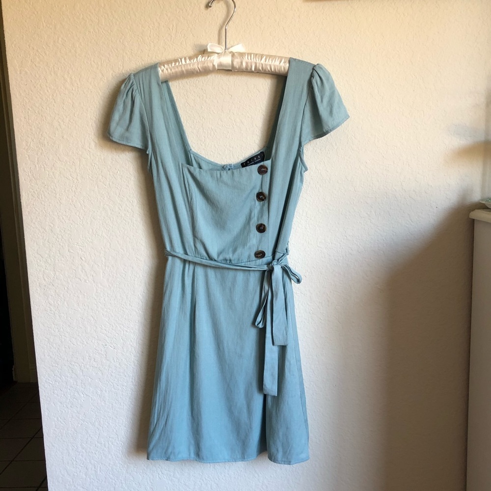 BNWOT Trixxi Teal Summer Button Dress